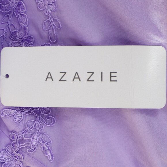 AZAZIE size A10 lilac fit/flare full-length gown 100% polyester dry clean only - Picture 13 of 16